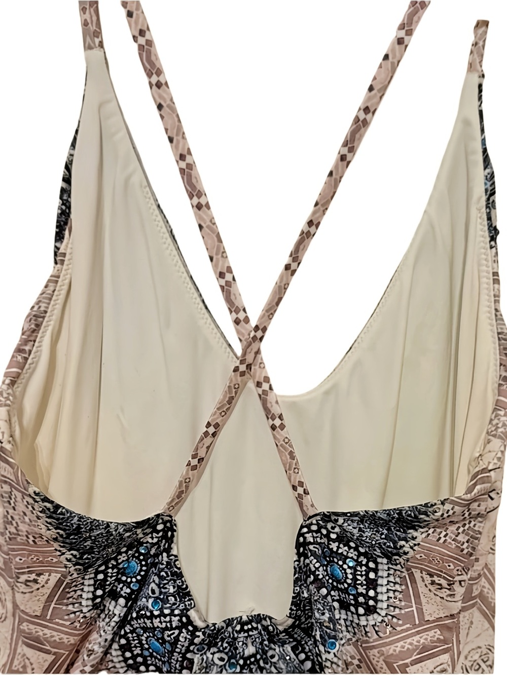 Camilla Multicolor Paisley One-Piece Swimsuit — Teal, Black, Cream - Picture 4 of 6
